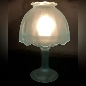 Vintage, Fairly Light Holder Blue Satin Glass.